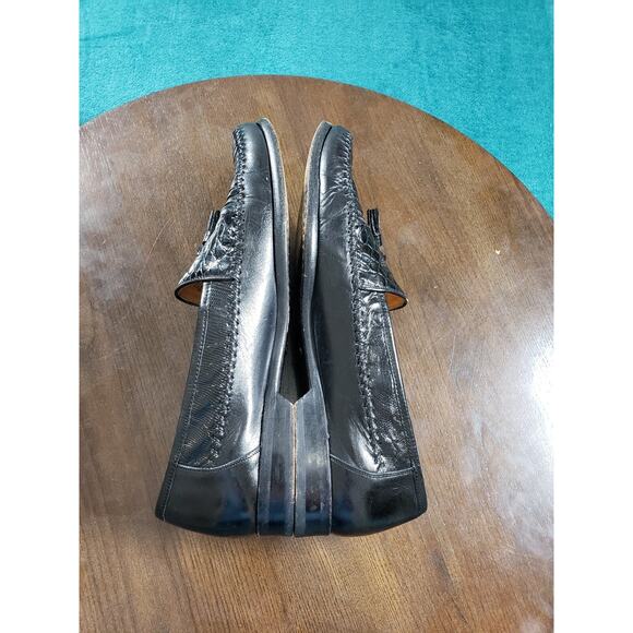 Paolo De Marco Loafers Sz 9 Mens Black Slip On Leather Genuine Lizard Spain main image 13